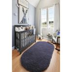 Estiva Home Antrasit Oval Post Peluş Halı – Ultra Yumuşak, Kaymaz Dot Taban, Antibakteriyel – Makinada Yıkanabilir Yolluk Halısı - 100 x 300 cm
