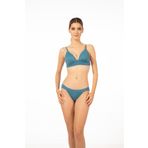 Estiva Kadın Bantlı İp Askılı Kaplı Bikini Takımı - Turkuaz