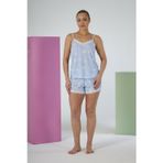 Estiva Kadın Çiçek Desenli Askılı Şortlu Viskon Pijama Takımı