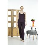 Estiva Kadın İp Askılı Likra Viskon Yazlık Pijama Takımı MOR L