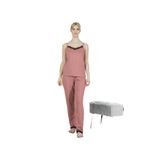 Estiva Kadın İp Askılı Likra Viskon Yazlık Pijama Takımı PUDRA L