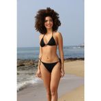 Estiva Kadın Siyah Çoban Dikişli Üçgen Bikini Takımı
