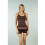 Estiva Şortlu Tankini Mayo - Kahverengi Çizgili 40