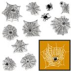 Estivaux Cadılar Bayramı Örümcek Şeffaf Pullar, Kart Yapımı ve Günlük Tutmak için, Örümcekler Silikon Pullar, Böcekler Web Kauçuk Pullar, Scrapbooking için Kendin Yap Kartlar, Albüm El Sanatları