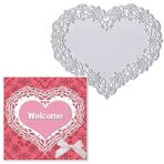 Estivaux Çiçek kalp çerçeve kalıp kesim kart yapımı için, çiçek kalp arka plan kesme ölür yapraklar çiçekler dantel kalıplar şablonlar kabartma şablonu Scrapbooking için kendin yap kartları albüm el