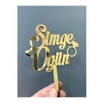 estölye Pleksi Isimlere Özel Pasta Süsü 15x12 Cm Gold