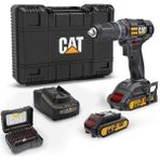 EstoreBox Cat DX155.1SET 18VOLT/2.0AH Li-Ion Çift Akülü Profesyonel Şarjlı Darbeli Matkap + DA01901 32 Parça