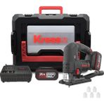 EstoreBox Kress KUE26 20VOLT 4.0AH Li-Ion Çift Akülü Profesyonel Kömürsüz Devir Ayarlı Şarjlı Dekupaj Testere