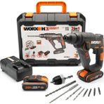 EstoreBox Worx WX390.1 20VOLT 2.0AH. Li-Ion 1.2j Profesyonel Sds-Plus Pnömatik Çift Akülü Şarjlı Matkap + 8 A