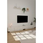 Estoria Home Terra Tv Ünitesi 260CM Modern Kullanışlı 6 Kapaklı Raflı Uçan Tv Sehpası Traverten Desen - Bej