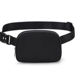 Estwell Bumbag Fanny Pack Kadınlar Bayanlar Erkekler için Küçük Bel Çantası Ayarlanabilir Kemer Seyahat Bel Paketi Su Geçirmez Bel Çantası Egzersiz Koşu Bisiklet Yürüyüş Köpek Yürüyüşü için, siyah,
