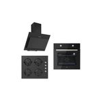Esty AEF6272B + AEO5330 + 3471 Siyah Cam Ankastre Set