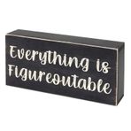 Esur Ev Ofis Masası Siyah Dekor - İlham Verici Çiftlik Evi Ahşap Kutu İşareti - Everything is Figureoutable