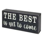 Esur Kadınlar için Ev Ofis Masası Dekoru - İlham Verici Çiftlik Evi Kabin Raf Aksesuarları Ahşap Kutu İşareti - The Best Is Yet To Come