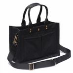 ESVAN Kadınlar için Tote Çanta Çanta Crossbody Çanta İş Bezi Seyahat Messenger Laptop Çantası Çanta, Naylon Siyah
