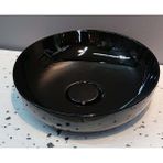 Esvit Tezgah Üstü Çanak Lavabo 42 cm Parlak Siyah