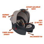 ESY LİNE Oto Koltuğu Puset Lüx Ortopedik Bebek Taşıma Ana Kucağı (Açık Kahverengi)