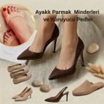 Eşya Dünyası Pamuklu Ayak Parmak Minderi ve Koruyucu Ped - Kaymaz Metatarsal Ayak Önü Destek Pedi (1 Çift) - Bej