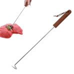 Et Palet, Barbekü Gıda Turner | Meat Turner Hook - Ahşap saplı yemek twister, kapalı dış mekan için barbekü aksesuarları