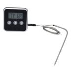 Et Termometresi, Akıllı 3 Buton Dijital LED Ekran Manuel Ayarlı Kökstermometre Çok Fonksiyonlu Fırın Pişirme Problu Pişirme BarbeküSiyah Termometreler Mutfak Barbekü Siyah (BLACK)