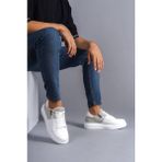 ET155 Warrior Bağcıklı ve Fermuarlı Cilt Süet Erkek Günlük Sneaker Ayakkabı Bt - Beyaz/gri