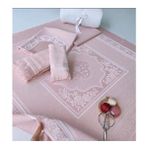 Etamin Işlemelik Pano Seccade, Bohça, El Yüz ve Mutfak Havlusu 4'lü Kanaviçe Seti - Pembe - 50 x 90 cm