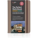 ETCHR The Perfect Sketchbook Deckle Edition – Premium 300 gsm%100 Pamuk Soğuk Pres, Elle Yırtılmış Deckled Kenarlar, Düz Cilt, Vegan Deri Kılıf (A5 Portre - 8,3 x 5,8 inç)