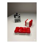 E&TDESING Ayyıldızlı Sonsuzluk Küpü - 3D Yazıcı Baskı Stres Küpü - Kırmızı Beyaz Infinity Cube