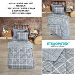 Ete Hometex Tek Kişilik Welsoft Uyku Seti - Koyu Gri - 155 x 215