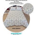 Etehometex Battal Boy Pamuklu Kapitoneli Yatak Örtüsü Seti - İndigo - 230 x 250 cm