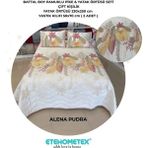 Etehometex Battal Boy Pamuklu Kapitoneli Yatak Örtüsü Seti - Pudra - 230 x 250 cm