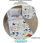 Etehometex Pamuklu Kapitoneli Yatak Örtüsü Seti Tek Kişilik - Gri - 160 x 230 cm