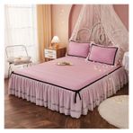 Etek Fırfırlı Yatak Eteği, Dantel Yatak Eteği Yastık Kılıfı ve Yatak Örtüsü Çok Renkli Çoklu Boyutlar 3'lü Paket(I,150x200cm)