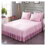 Etek Fırfırlı Yatak Eteği, Dantel Yatak Eteği Yastık Kılıfı Yatak Takımı Fitted Sheet Çok Renkli Çoklu Boyutlar 3'lü Paket(14,180x220cm 3pcs set)