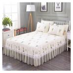 Etek Fırfırlı Yatak Eteği, Dantel Yatak Eteği Yastık Kılıfı Yatak Takımı Fitted Sheet Çok Renkli Çoklu Boyutlar 3'lü Paket(17,150X200cm 1pcs sheet)
