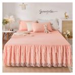 Etek Fırfırlı Yatak Eteği, Dantel Yatak Eteği Yastık Kılıfı Yatak Takımı Fitted Sheet Çok Renkli Çoklu Boyutlar 3'lü Paket(23,150X200cm 1pcs sheet)