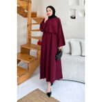 Etekli Tesettür Takım Bordo - Standart