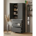 Eterna Mobilya Çekmeceli Çok Amaçlı Dolap | Mutfak Dolabı | Kiler Dolabı | Erzak Dolabı - Antrasit