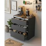 Eterna Mobilya Çekmeceli Kahve Köşesi | Çekmeceli Çok Amaçlı Dolap | Çekmeceli Muftak Dolabı - Antrasit