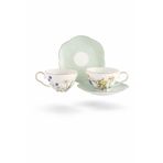 Eternal Flowers 2'li Çay Fincan Seti, Çiçek Desenli, 160cc, Porselen, Butik Mutfak 2 kişilik