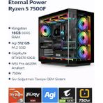 Eternal Power AquaS3 Ryzen5 7500F | 16GB Ddr5 Ram | 512 GB M.2 SSD | RTX5070 12GB | A620M Anakart | 750W | Sıvı Soğutmalı Oem Sistem