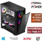 Eternal Power BaldurX8 Ryzen 7 5700X 32G DDR4 1TB M.2 RX7900XT A520 M750W Oyuncu OEM Sistem - Siyah - Yok