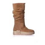 Eternal Shoes Hakiki Deri Taba Kadın Çizme Taba 40