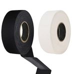 Eterspr 2 rulo hokey bandı bantları, kaymaz hokey tutma bandı, hokey spor sapları, bant gidon bandı, badminton sapı, golf sopası, tekerlekli hokey, 2,5 cm x 20 m (siyah, beyaz)