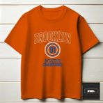 Etex Design Brooklyn Atletıcs Champıons T-Shırt - Oranj - 4XL