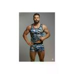 Ethab Ticaret GLOBALSTİL-770635 Erkek Kamuflaj Tank Top Boxer İç Çamaşır Takımı