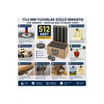 Ethab Ticaret ULFG-866561 512 Adet Mıknatıs 17X3 Mm Yuvarlak Güçlü Mıknatıs Disk Mıknatıs