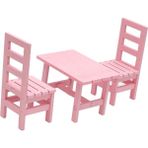 Ethel 1:6 Dollhouse Minyatür Yemekı Sandalye, 12 Aksesuarları, (Yurt Dışından) - Pembe