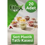Ethex 20’li Plastik Yuvarlak Kase Kapaklı 330 cc Kristal Tatlı Karaman Kasesi
