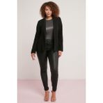 ETHIQUET Jamıla Kadın Blazer Relaxed Tekli Siyah Büyük Beden Ceket - XL
